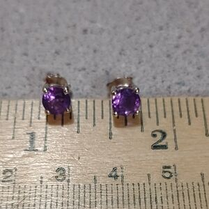 Final Price!*Gorgeous!*Amethyst Studs, February's Birthstone